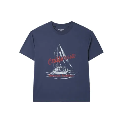 GUESS Темно-синие мужские футболки T