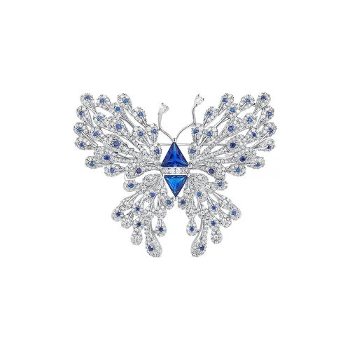 Фиолетовые синтетические кубические циркониевые брошки женские