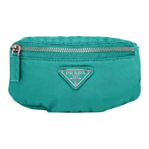 PRADA Ткань Wristlet Стиль Позиционирование Запястье Сумка Клатч Мини Мужской Зеленый