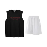 Комплект одежды (Черный топ + Белые штаны)