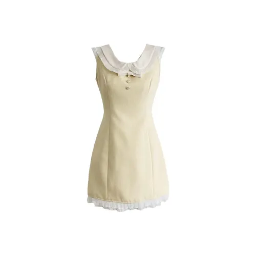 TSKIU Желтые Женские Платья без рукавов