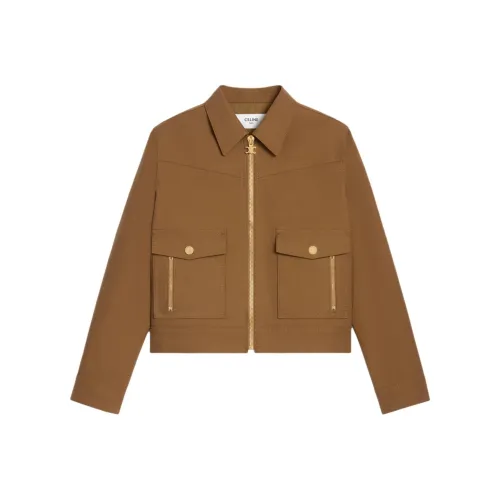 CELINE FW25 Зимняя коллекция Куртки и Пальто Женские Темно-бежевый