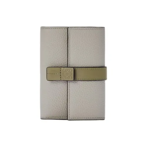 LOEWE Soft с текстурой Телячья кожа Кошелек Маленький Женская Оболочка Серый Желтый