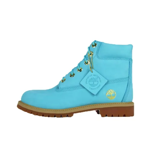 Timberland Детские кожаные сапоги High Top Blue Школьный возраст