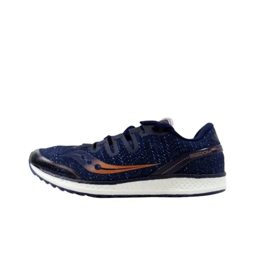 Saucony Freedom Iso Устойчивые к истиранию Низкие Беговые кроссовки Унисекс Морской синий