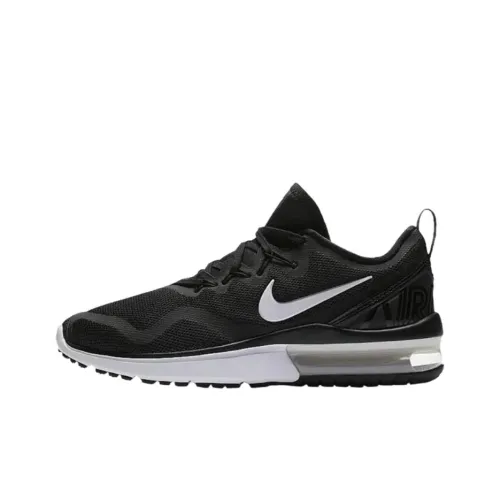 Nike Air Max Fury Abrasion Resistant Низкие Беговые кроссовки Женские Черный Белый