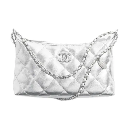CHANEL Коровья кожа Hippy Сумка Сумка через плечо Стандартная Женская Серебряный