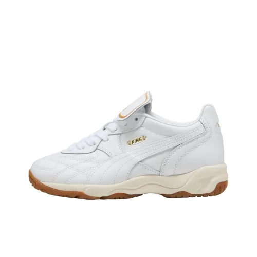 PUMA King Indoor Устойчивые к истиранию Низкие Футбольные Бутсы для Детей Белые Подростки