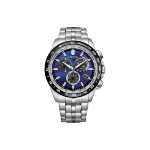 CITIZEN Eco Drive Series Солнечный Механизм Нержавеющая Сталь Ремешок Часы 43 мм Мужские Часы Синий Циферблат