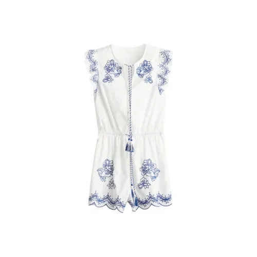 H&M Белый/синий Цветочный Женское боди