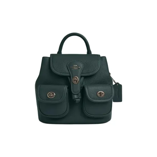 COACH Кожа Рюкзак Средний Женский Темно-циановый