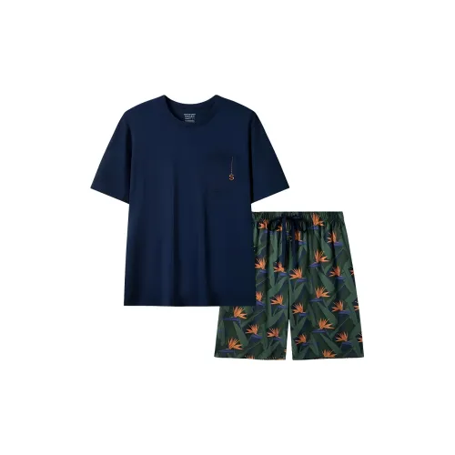 Shuya Королевский Синий Мужской Пижамный Комплект