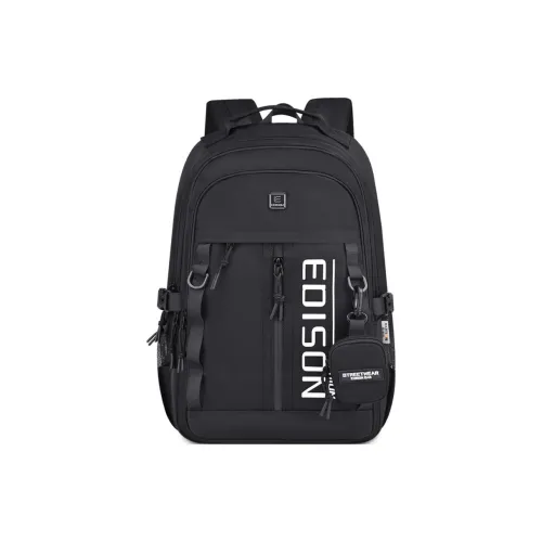 EDISON Oxford Backpack Unisex Black Ecru Эдисон Оксфорд Рюкзак Унисекс Черный Экрю