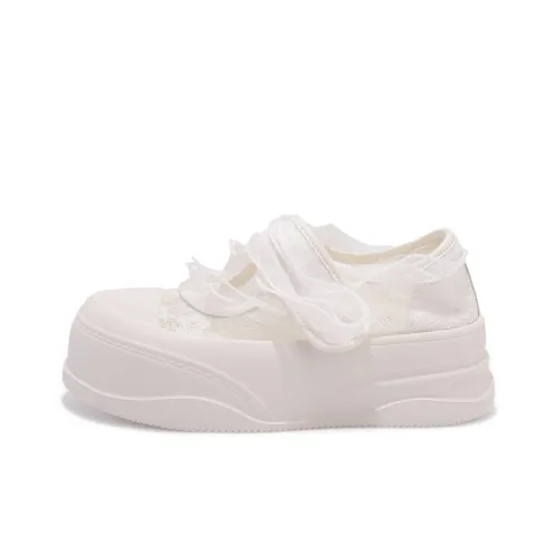 SNXR Платформа Туфли Мэри Джейн Женские Белые