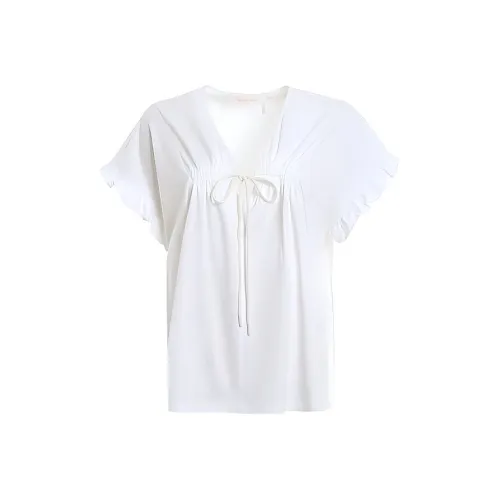 See By Chloe Расклешенный рукав T-рубашка Женская Белая
