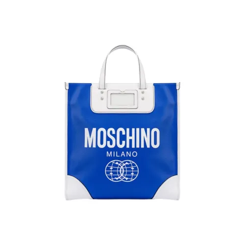 MOSCHINO Smiley Коллаборация Синтетическая кожа Тоут Сумка Сумка для покупок Сумка через плечо Сумка Мужская Синяя