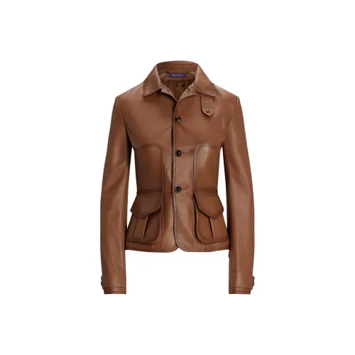 Ralph Lauren Collection Женские кожаные куртки цвета карамель