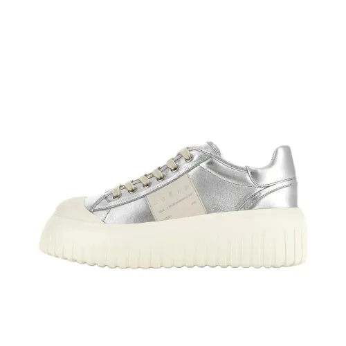 HOGAN H Stripes Низкий Топ Повседневная Обувь Женская Серебряная