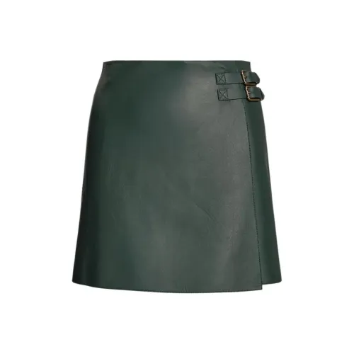 Ralph Lauren Collection Кожаные короткие юбки Женские Темный Гонки Зеленый