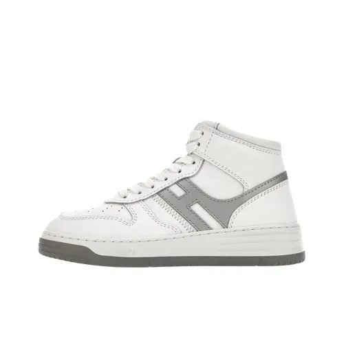 HOGAN H630 Высокие кеды Повседневная обувь для скейтбординга Женская серебряная Белый