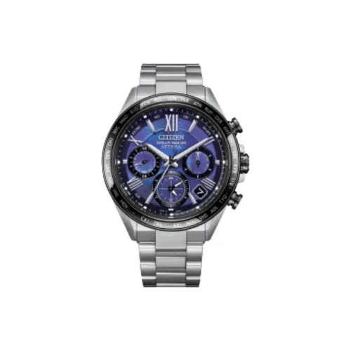 CITIZEN Attesa Series Солнечный Механизм Титан Ремешок Часы 44,6 мм Мужские Часы Синий Циферблат