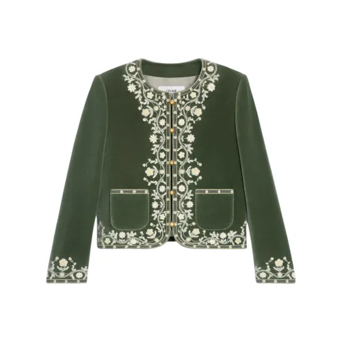 CELINE SS25 Куртки и Пальто Женские Зеленый