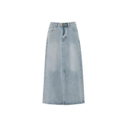Wen Shan Деним Длинная Юбка Женская