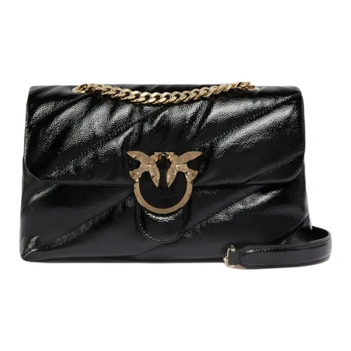PINKO Love Bag Puff Коровья кожа Сумка через плечо Женская Черная