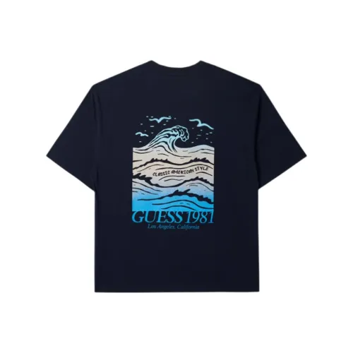 GUESS Мужская футболка темно-морского синего цвета