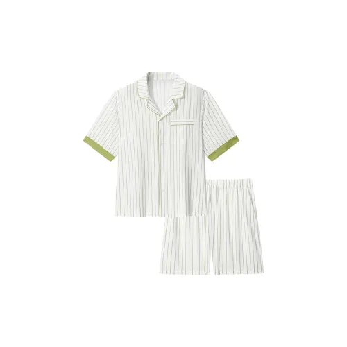 GXG Зеленые полосы Цветочный Мужской Пижамный комплект