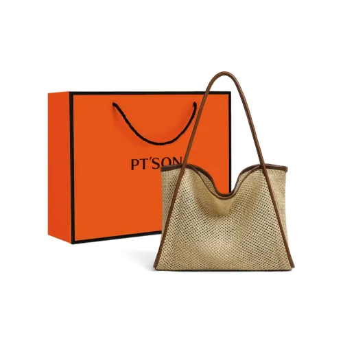 PT'SON Ткань Тоут Сумка Сумка через плечо Женская Коричневая