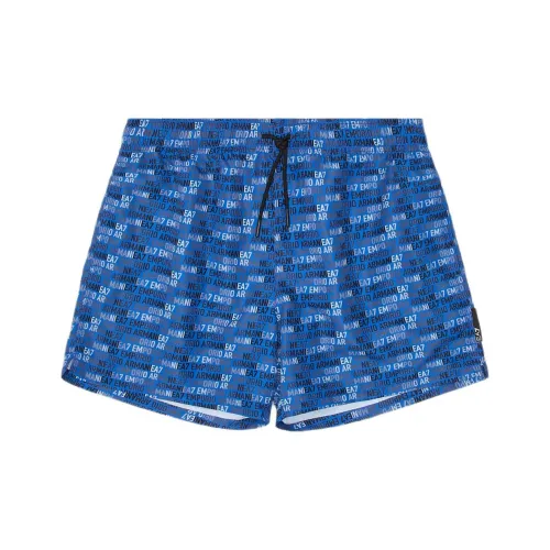 EMPORIO ARMANI EA7 Пляжные шорты Мужские Синие