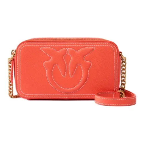 PINKO Love Birds Series Корова Кожа Camera Сумка Сумка через плечо Маленькая Женская Красная