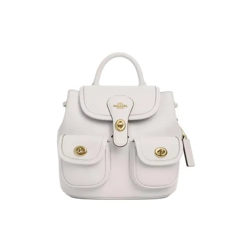 COACH Hadley кожаный рюкзак среднего размера женский белый