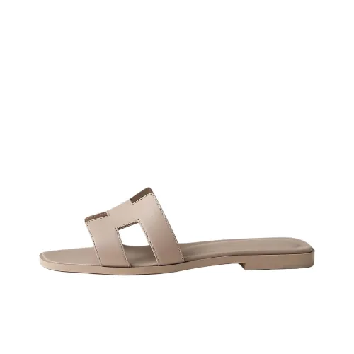 HERMES Шлепанцы Женские Бежевые