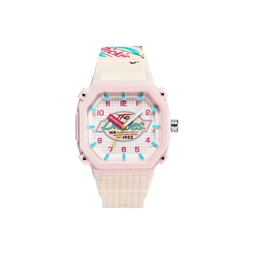 Dickies Наручные часы Кварцевый механизм Силиконовый ремешок Розовый циферблат Женские часы Классическая коробка Для праздничных случаев