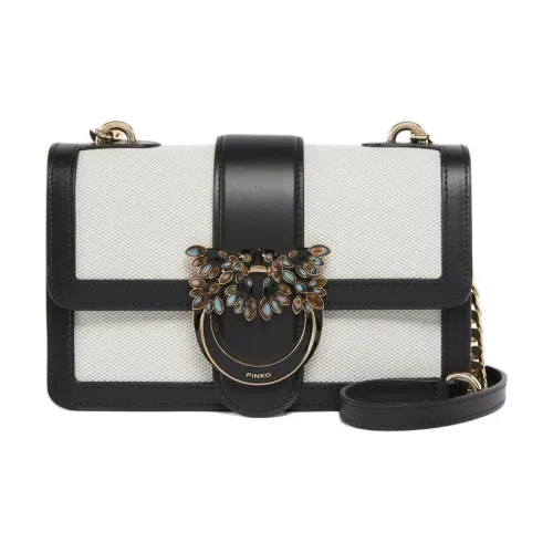 PINKO Love Bag Телячья кожа Сумка через плечо Сумка на плечо Мини Женская Белый Черный