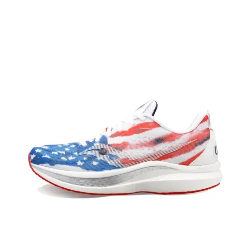 Saucony Endorphin Speed 2 Устойчивые к истиранию Низкие Кроссовки для бега Мужские Красные Синие Белые