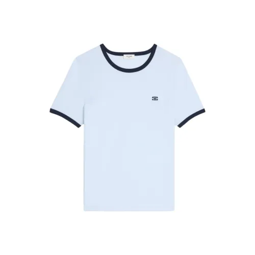 CELINE SS25 Стандартная Рубашка T Женская Серебряный Синий