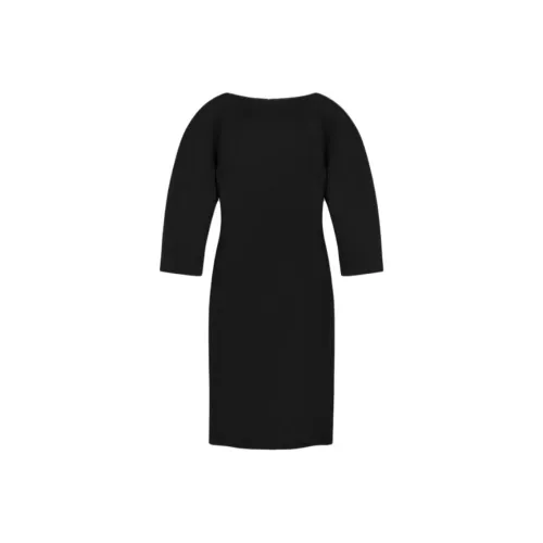 FANSIZHE Длинное платье с длинными рукавами женское черное