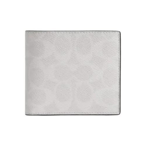 COACH Монета WalletSignature Покрытый холст Кошелек Мини Мужской Мел Черный