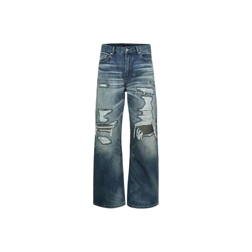 HermitCreate Темно-синий, промытый, унисекс, джинсы