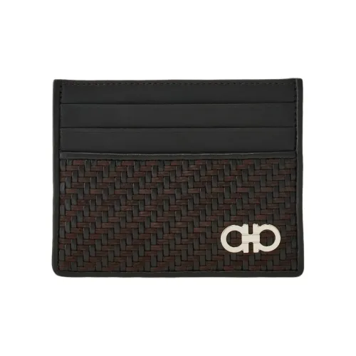 FERRAGAMO Телячья кожа Держатель для карт Мужской Moroccan Коричневый и Черный