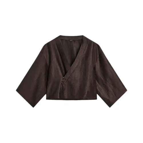 Massimo Dutti Темно-фиолетовые Женские Рубашки
