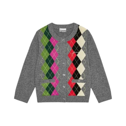 GANNI Paloma Голубино-серый Смешанный цвет Женские Свитеры