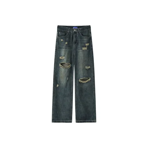 ZHEYUAN Синие Унисекс Джинсы