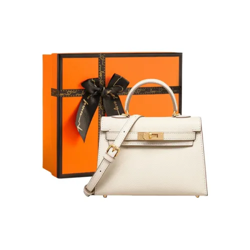 OUBOTE Биркин Сумка из коровьей кожи Сумка через плечо Сумка для женщин Абрикосовый Белый