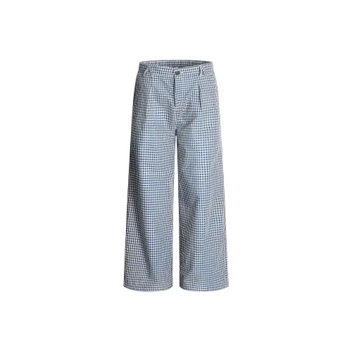 GM Темно-синяя клетка Женские повседневные брюки