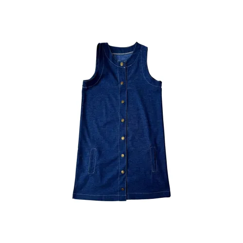 Aghr Темно-синий Женские Платья без рукавов