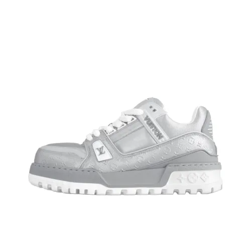 LOUIS VUITTON Тренер Maxi Low Топ Скейтборд Кроссовки Женские Серебристые